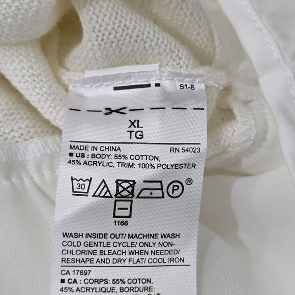 Banana Republic Sweater Vest‎ Ivory Layered Chiffon Women XL - Picture 4 of 4